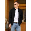 image:imageNITAGUT Mens Cardigan Sweater Stand Collar Full Zip Up Sweater Slim Fit Casual Knit for WinterBlack