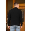 image:imageNITAGUT Mens Cardigan Sweater Stand Collar Full Zip Up Sweater Slim Fit Casual Knit for WinterBlack