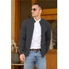 image:imageNITAGUT Mens Cardigan Sweater Stand Collar Full Zip Up Sweater Slim Fit Casual Knit for WinterDark Grey