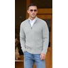 image:imageNITAGUT Mens Cardigan Sweater Stand Collar Full Zip Up Sweater Slim Fit Casual Knit for WinterGrey