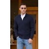 image:imageNITAGUT Mens Cardigan Sweater Stand Collar Full Zip Up Sweater Slim Fit Casual Knit for WinterNavy Blue