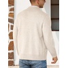 image:imageNITAGUT Mens Cardigan Sweater with Pockets Full Zip Up Stand Collar Cardigan Long Sleeve Knitted SweatersBeige