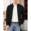 image:imageNITAGUT Mens Cardigan Sweater with Pockets Full Zip Up Stand Collar Cardigan Long Sleeve Knitted SweatersBlack