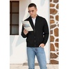 image:imageNITAGUT Mens Cardigan Sweater with Pockets Full Zip Up Stand Collar Cardigan Long Sleeve Knitted SweatersBlack