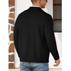 image:imageNITAGUT Mens Cardigan Sweater with Pockets Full Zip Up Stand Collar Cardigan Long Sleeve Knitted SweatersBlack