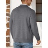 image:imageNITAGUT Mens Cardigan Sweater with Pockets Full Zip Up Stand Collar Cardigan Long Sleeve Knitted SweatersDark Grey