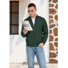 image:imageNITAGUT Mens Cardigan Sweater with Pockets Full Zip Up Stand Collar Cardigan Long Sleeve Knitted SweatersGreen