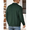 image:imageNITAGUT Mens Cardigan Sweater with Pockets Full Zip Up Stand Collar Cardigan Long Sleeve Knitted SweatersGreen