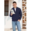 image:imageNITAGUT Mens Cardigan Sweater with Pockets Full Zip Up Stand Collar Cardigan Long Sleeve Knitted SweatersNavy Blue