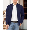 image:imageNITAGUT Mens Cardigan Sweater with Pockets Full Zip Up Stand Collar Cardigan Long Sleeve Knitted SweatersNavy Blue