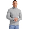 image:imageNITAGUT Mens Casual Turtleneck Sweaters Warm Twisted Pattern Knitted Slim Fit Pullover SweaterDark Gray