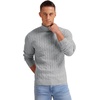 image:imageNITAGUT Mens Casual Turtleneck Sweaters Warm Twisted Pattern Knitted Slim Fit Pullover SweaterDark Gray