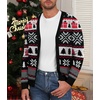 image:imageNITAGUT Mens Christmas Ugly Cardigan Sweater Reindeer Snowflake Xmas Sweater Casual Long Sleeve KnitwearO Christmas