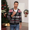 image:imageNITAGUT Mens Christmas Ugly Cardigan Sweater Reindeer Snowflake Xmas Sweater Casual Long Sleeve KnitwearO Christmas