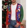 image:imageNITAGUT Mens Christmas Ugly Cardigan Sweater Reindeer Snowflake Xmas Sweater Casual Long Sleeve KnitwearP Christmas