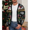 image:imageNITAGUT Mens Christmas Ugly Cardigan Sweater Reindeer Snowflake Xmas Sweater Casual Long Sleeve KnitwearT Christmas