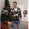 image:imageNITAGUT Mens Christmas Ugly Cardigan Sweater Reindeer Snowflake Xmas Sweater Casual Long Sleeve KnitwearT Christmas