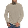 image:imageNITAGUT Mens Crewneck Sweater Soft Casual Classic Pullover Washed Knitwear Sweaters with Ribbing EdgeBeige
