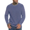 image:imageNITAGUT Mens Crewneck Sweater Soft Casual Classic Pullover Washed Knitwear Sweaters with Ribbing EdgeBlue