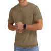 image:imageNITAGUT Mens Distressed Cotton Shirts Vintage Hipster Hip Hop Longline Crew Neck TShirtDeep Khaki