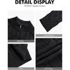 image:imageNITAGUT Mens Full Zip Up Cardigan Sweater Casual Stand Collar Cable Knit Winter SweatersBlack