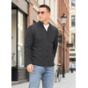 image:imageNITAGUT Mens Full Zip Up Cardigan Sweater Casual Stand Collar Cable Knit Winter SweatersDark Grey