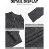 image:imageNITAGUT Mens Full Zip Up Cardigan Sweater Casual Stand Collar Cable Knit Winter SweatersDark Grey