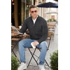 image:imageNITAGUT Mens Full Zip Up Cardigan Sweater Casual Stand Collar Cable Knit Winter SweatersDark Grey