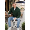 image:imageNITAGUT Mens Full Zip Up Cardigan Sweater Casual Stand Collar Cable Knit Winter SweatersGreen