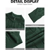 image:imageNITAGUT Mens Full Zip Up Cardigan Sweater Casual Stand Collar Cable Knit Winter SweatersGreen