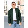 image:imageNITAGUT Mens Full Zip Up Cardigan Sweater Casual Stand Collar Cable Knit Winter SweatersGreen
