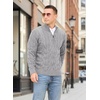 image:imageNITAGUT Mens Full Zip Up Cardigan Sweater Casual Stand Collar Cable Knit Winter SweatersGrey
