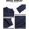 image:imageNITAGUT Mens Full Zip Up Cardigan Sweater Casual Stand Collar Cable Knit Winter SweatersNavy Blue