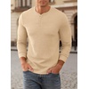 image:imageNITAGUT Mens Henley Shirts Long Sleeve Button TShirt Fashion Casual Pullover ShirtBeige