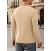 image:imageNITAGUT Mens Henley Shirts Long Sleeve Button TShirt Fashion Casual Pullover ShirtBeige