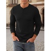 image:imageNITAGUT Mens Henley Shirts Long Sleeve Button TShirt Fashion Casual Pullover ShirtBlack
