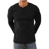 image:imageNITAGUT Mens Henley Shirts Long Sleeve Button TShirt Fashion Casual Pullover ShirtBlack