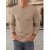 image:imageNITAGUT Mens Henley Shirts Long Sleeve Button TShirt Fashion Casual Pullover ShirtKhaki