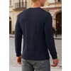 image:imageNITAGUT Mens Henley Shirts Long Sleeve Button TShirt Fashion Casual Pullover ShirtNavy Blue