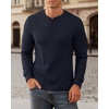 image:imageNITAGUT Mens Henley Shirts Long Sleeve Button TShirt Fashion Casual Pullover ShirtNavy Blue