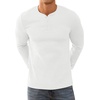 image:imageNITAGUT Mens Henley Shirts Long Sleeve Button TShirt Fashion Casual Pullover ShirtWhite