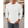 image:imageNITAGUT Mens Henley Shirts Long Sleeve Button TShirt Fashion Casual Pullover ShirtWhite