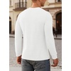 image:imageNITAGUT Mens Henley Shirts Long Sleeve Button TShirt Fashion Casual Pullover ShirtWhite