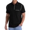 image:imageNITAGUT Mens Polo Shirts Casual Short Sleeve Cotton TShirt Summer Button Golf Tee with PocketBlack