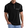 image:imageNITAGUT Mens Polo Shirts Casual Short Sleeve Cotton TShirt Summer Button Golf Tee with PocketBlack