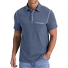 image:imageNITAGUT Mens Polo Shirts Casual Short Sleeve Cotton TShirt Summer Button Golf Tee with PocketBlue