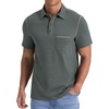 image:imageNITAGUT Mens Polo Shirts Casual Short Sleeve Cotton TShirt Summer Button Golf Tee with PocketGreen