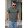 image:imageNITAGUT Mens Polo Shirts Casual Short Sleeve Cotton TShirt Summer Button Golf Tee with PocketGreen