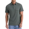 image:imageNITAGUT Mens Polo Shirts Casual Short Sleeve Cotton TShirt Summer Button Golf Tee with PocketGreen