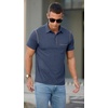 image:imageNITAGUT Mens Polo Shirts Casual Short Sleeve Cotton TShirt Summer Button Golf Tee with PocketNavy Blue